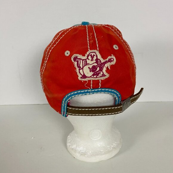 Vintage True Religion Distressed Hat Section Row Seat XXX Light Blue Orange - Picture 6 of 11